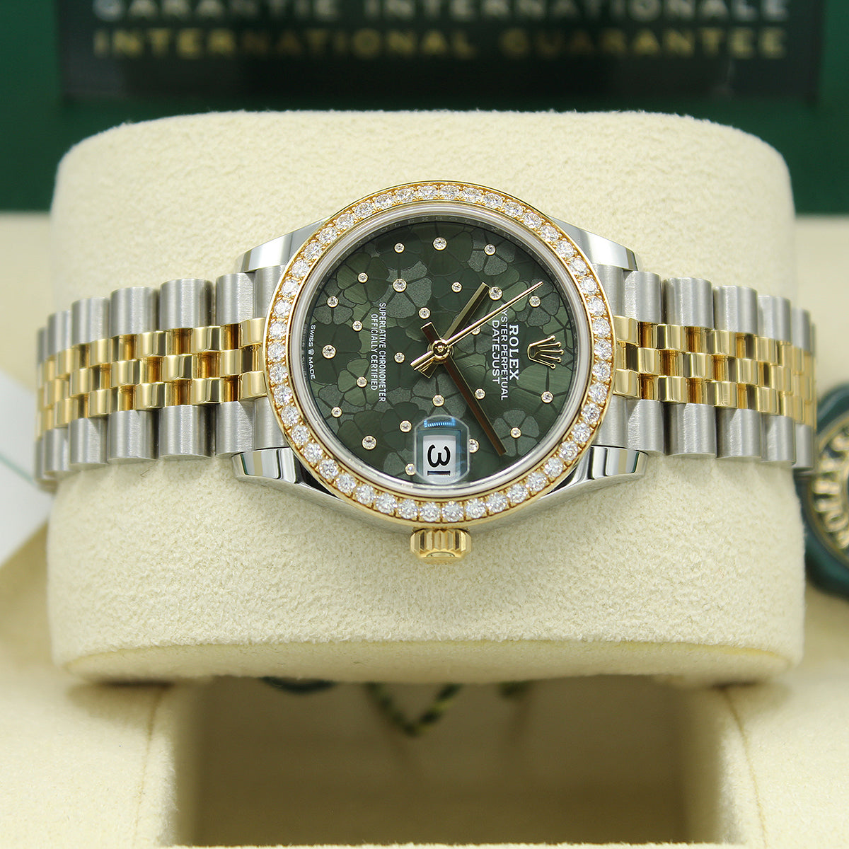 Datejust 31 Midi 278383RBR (Olive Green Floral Diamond Dial)