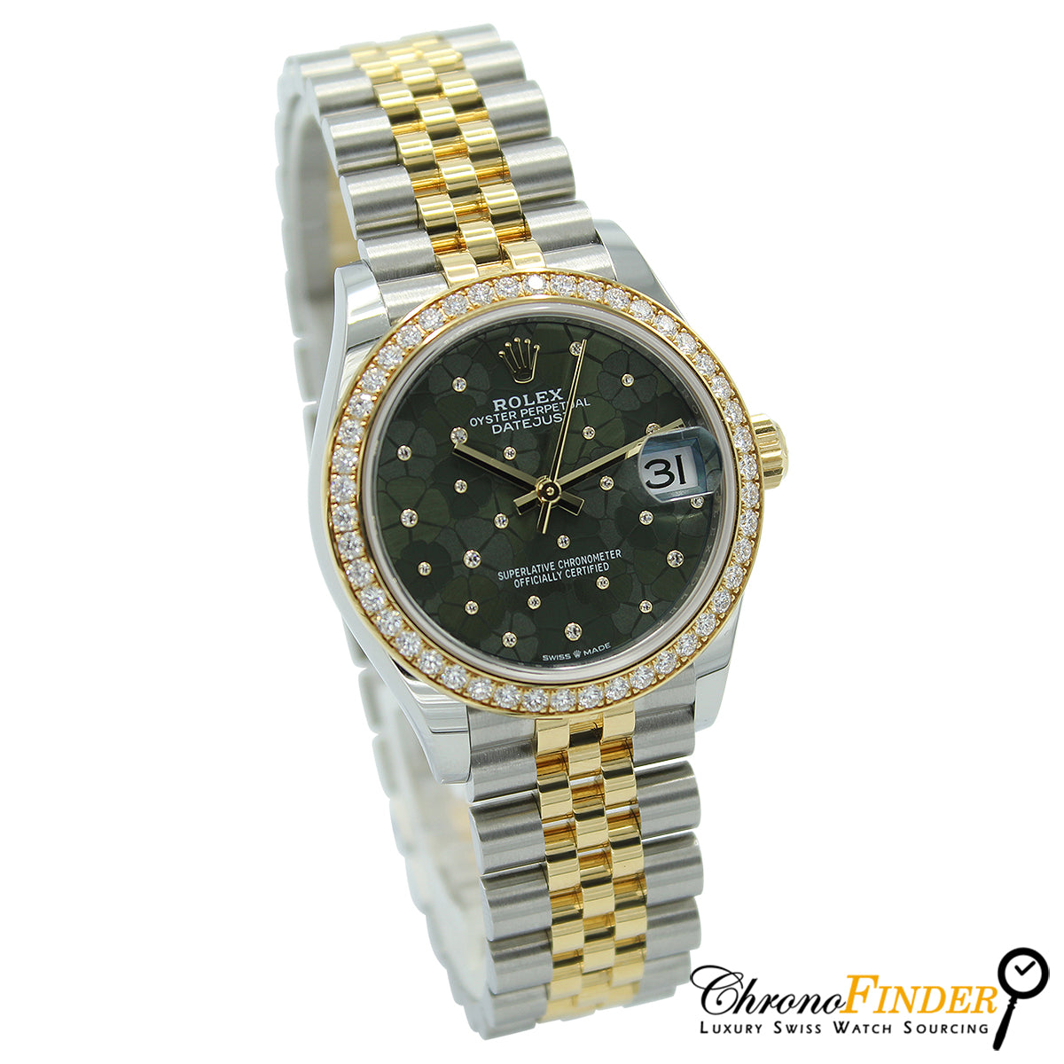 Datejust 31 Midi 278383RBR (Olive Green Floral Diamond Dial)