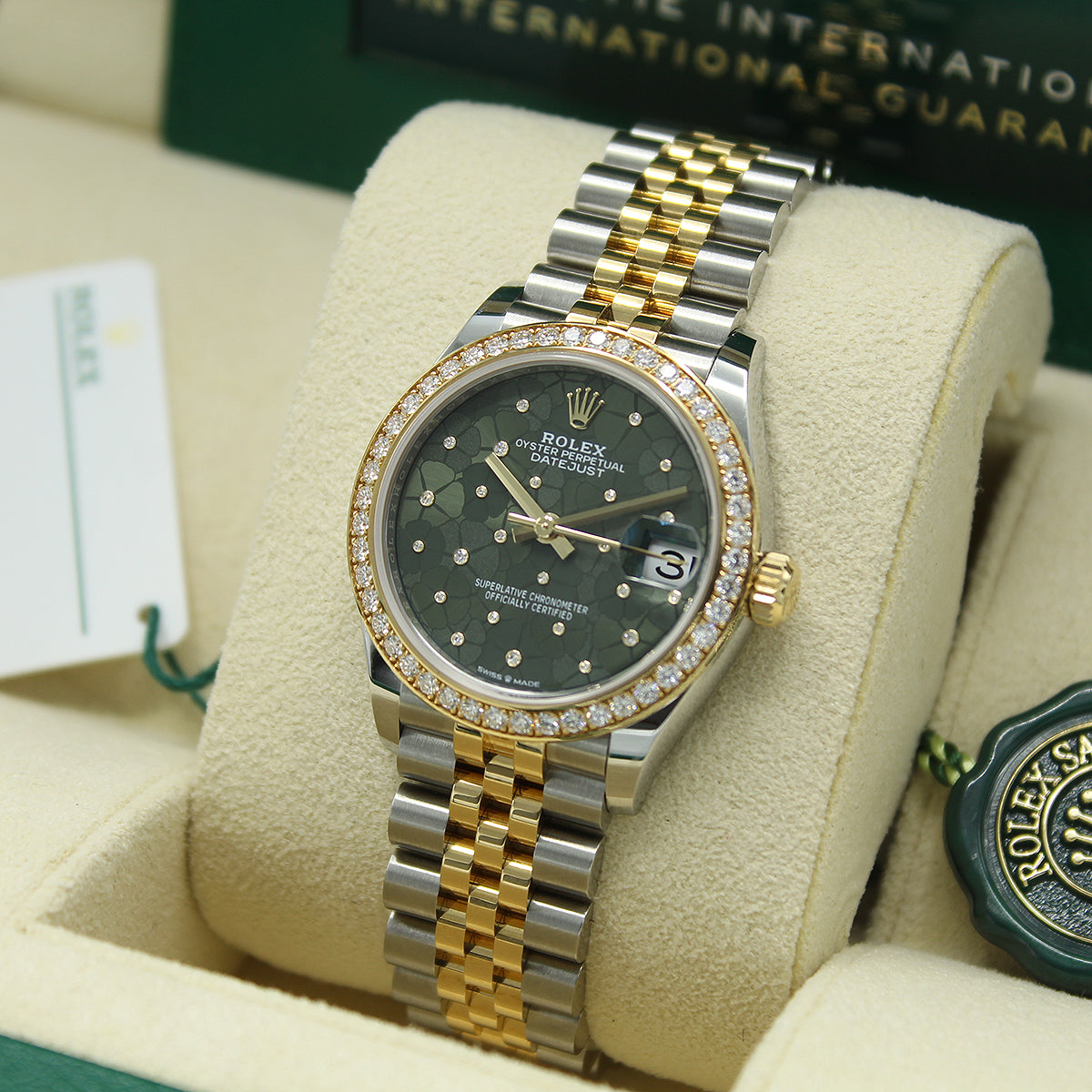 Datejust 31 Midi 278383RBR (Olive Green Floral Diamond Dial)