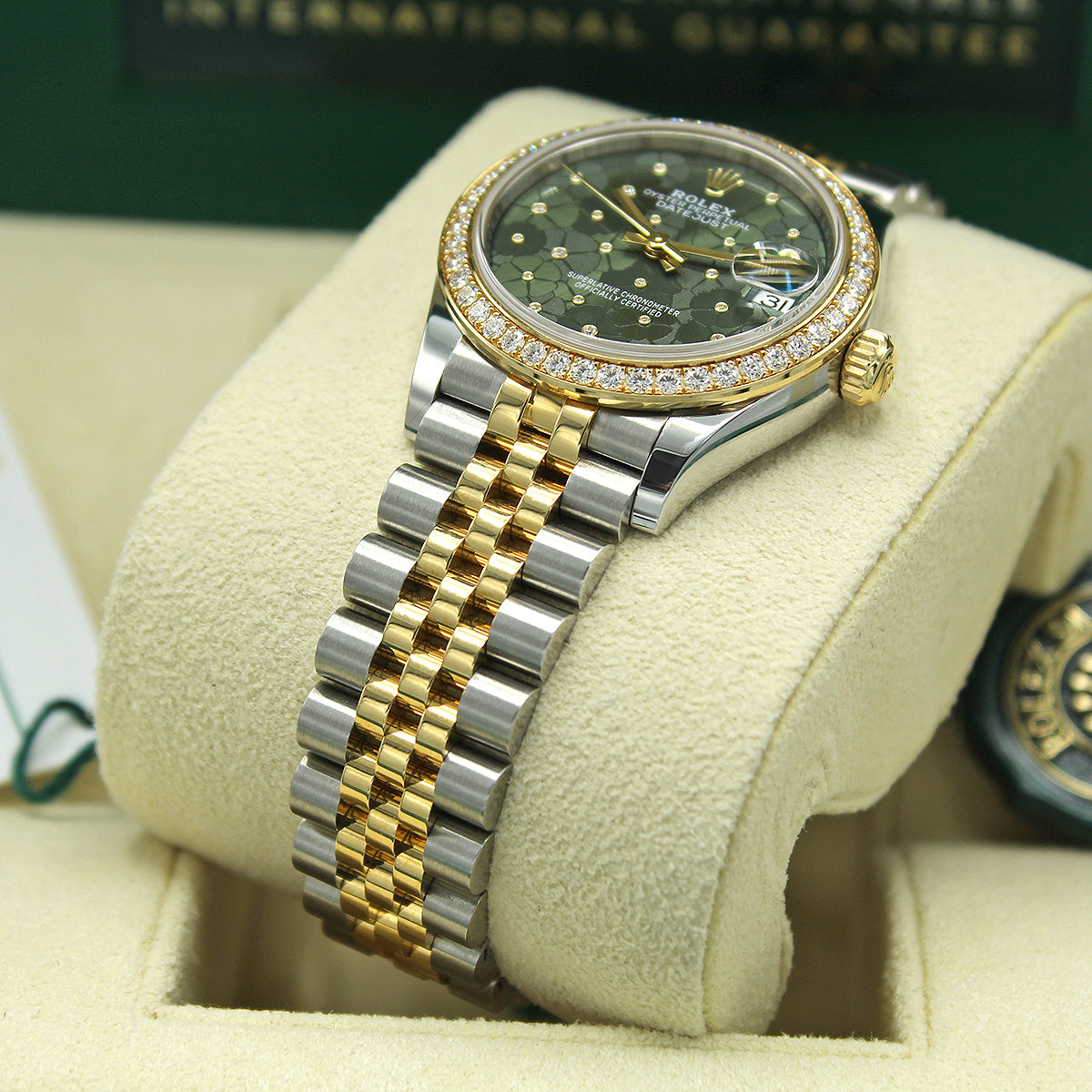 Datejust 31 Midi 278383RBR (Olive Green Floral Diamond Dial)