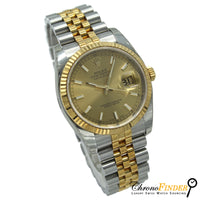 Datejust 36 116233 NOS Unworn Stickers (Champagne Baton Dial)