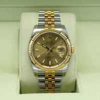 Datejust 36 116233 NOS Unworn Stickers (Champagne Baton Dial)