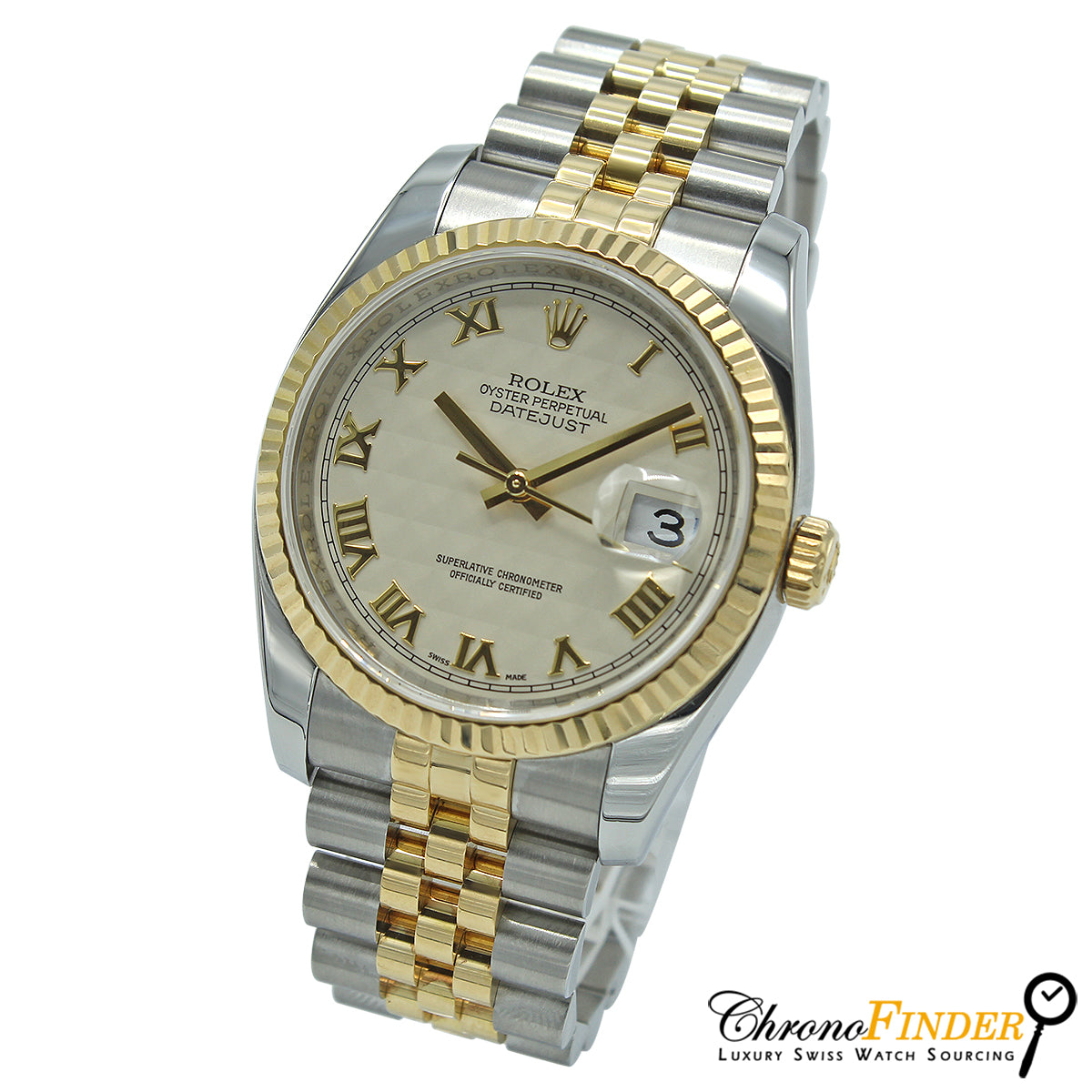 Datejust 36 116233 (Ivory Pyramid Roman Numeral Dial)