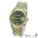 Datejust 36 126233 (Olive Green Roman Numeral Diamond 6 & 9) Jubilee Bracelet