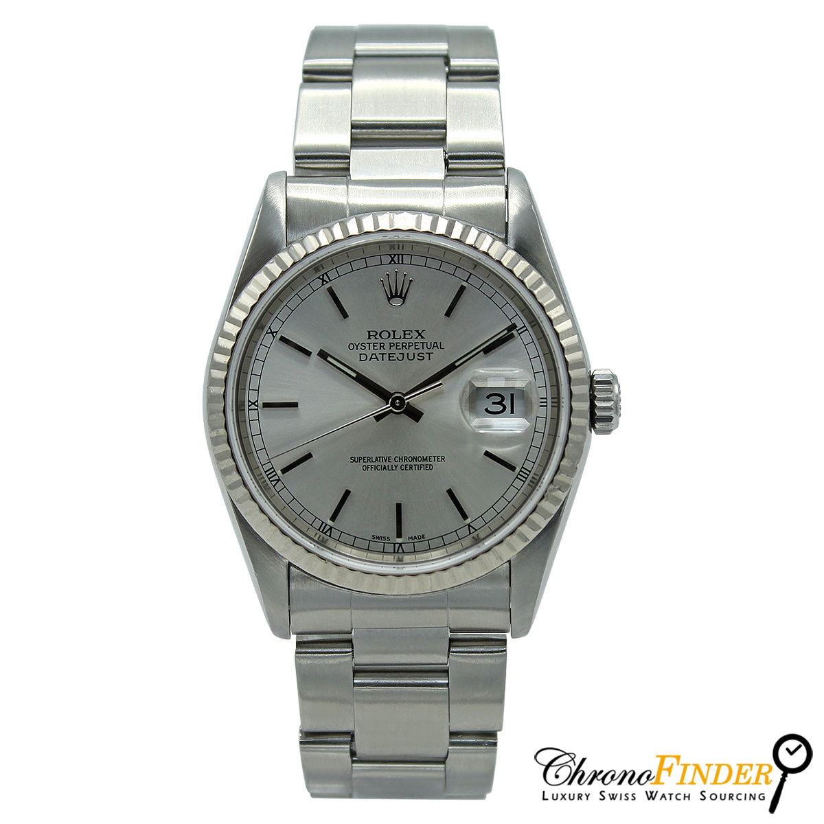 Datejust 36 16234 (Silver Baton Dial) Oyster Bracelet