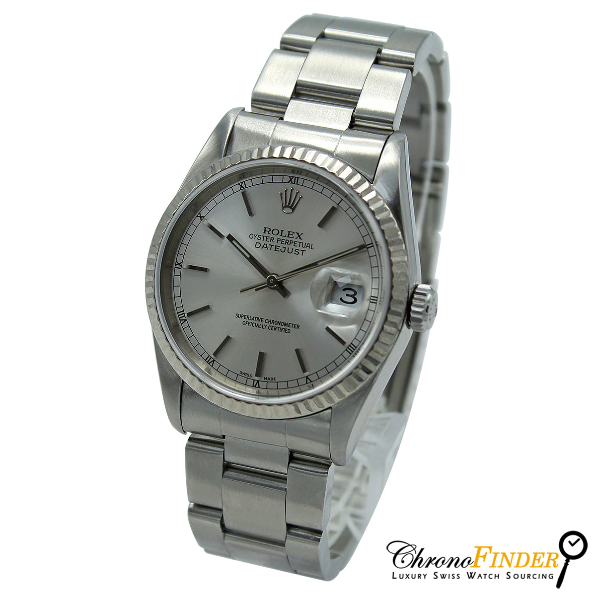 Datejust 36 16234 (Silver Baton Dial) Oyster Bracelet