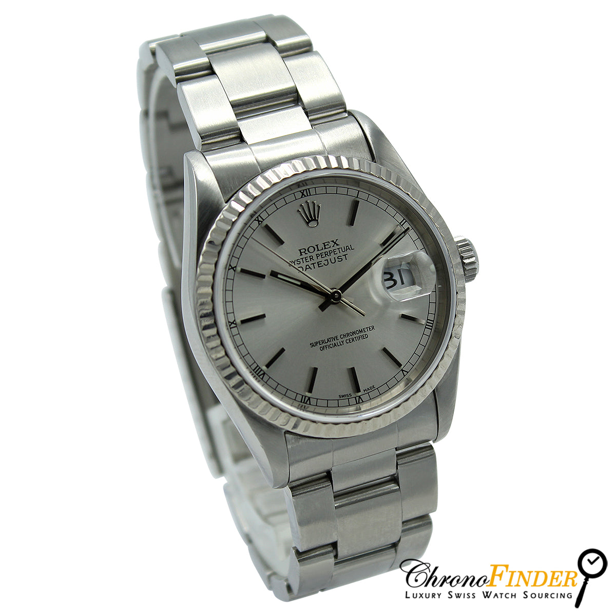 Datejust 36 16234 (Silver Baton Dial) Oyster Bracelet