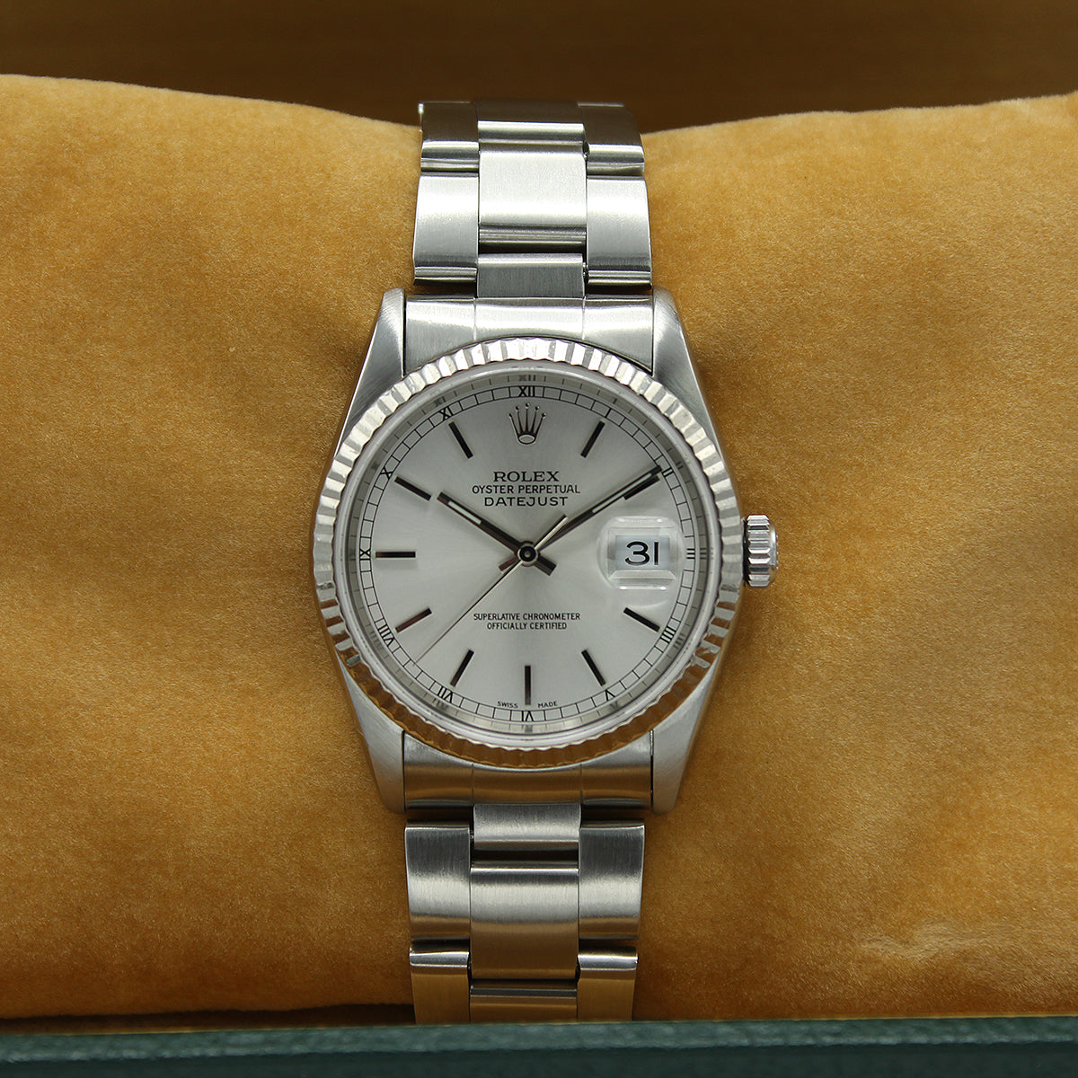 Datejust 36 16234 (Silver Baton Dial) Oyster Bracelet