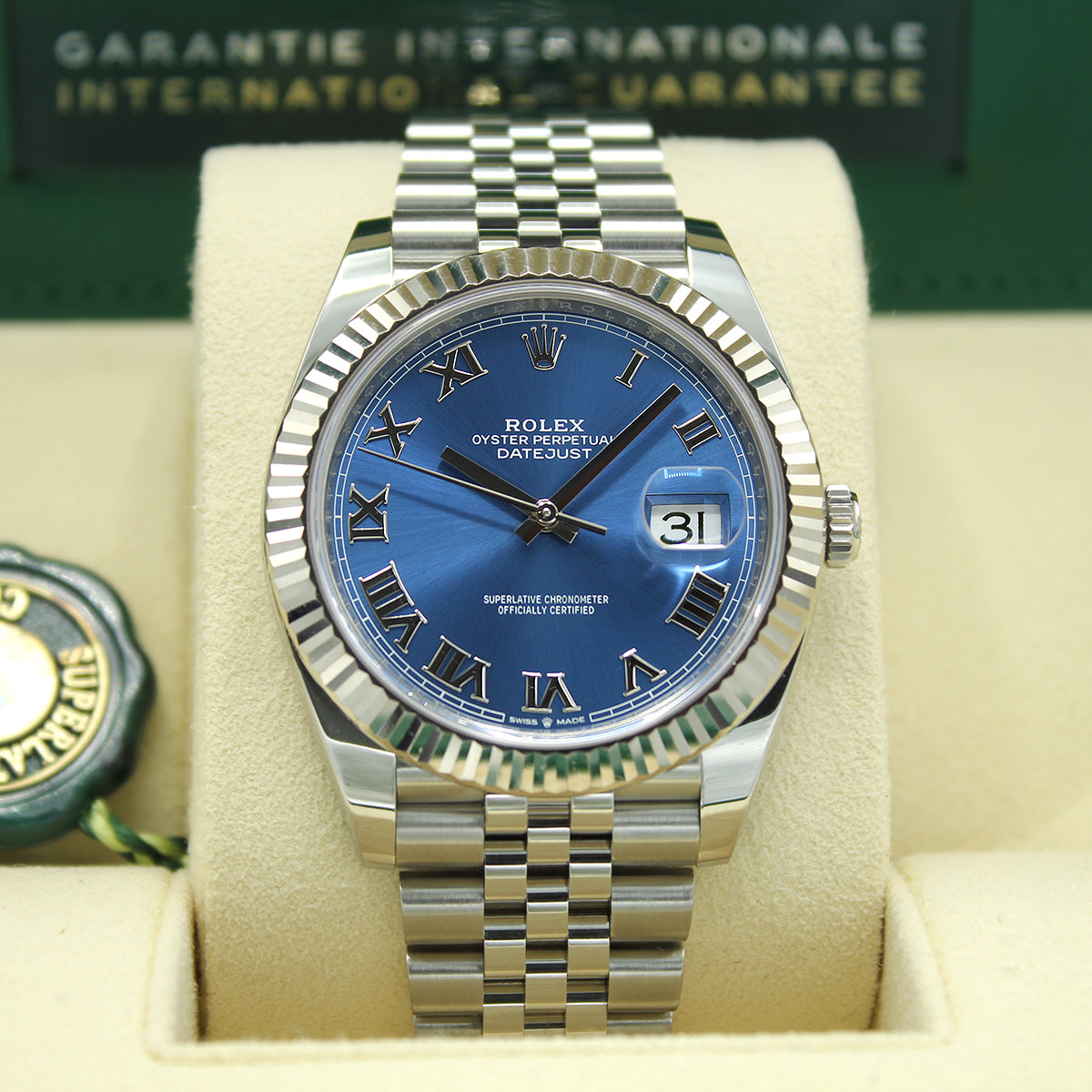 Datejust 41 blue dial jubilee fluted sale