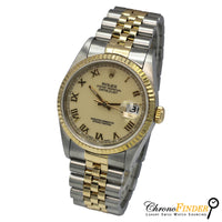 Side View of Rolex Datejust 36 16233 with Lemon Cream Panna Dial