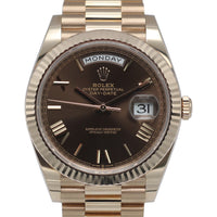 Rolex Day-Date 40mm 228235 with chocolate motif dial