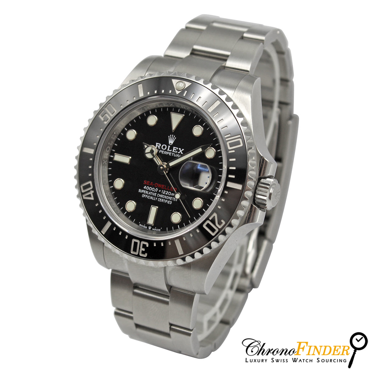 Rolex Sea-Dweller 43 126600 50th Anniversary watch with red writing on the dial