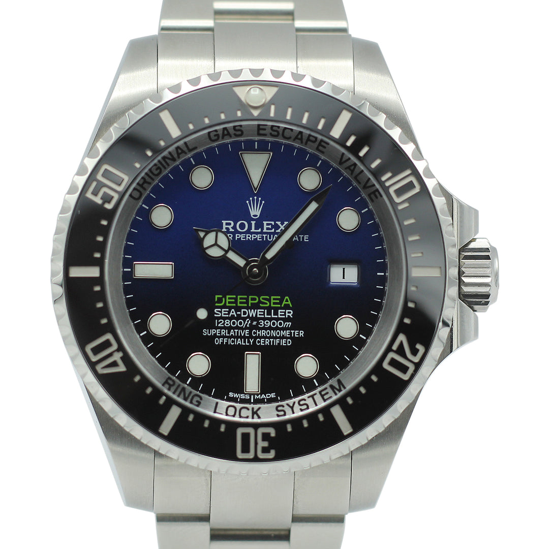 Close Up Of Rolex Sea-Dweller Deepsea 116660 with D Blue "James Cameron" Dial