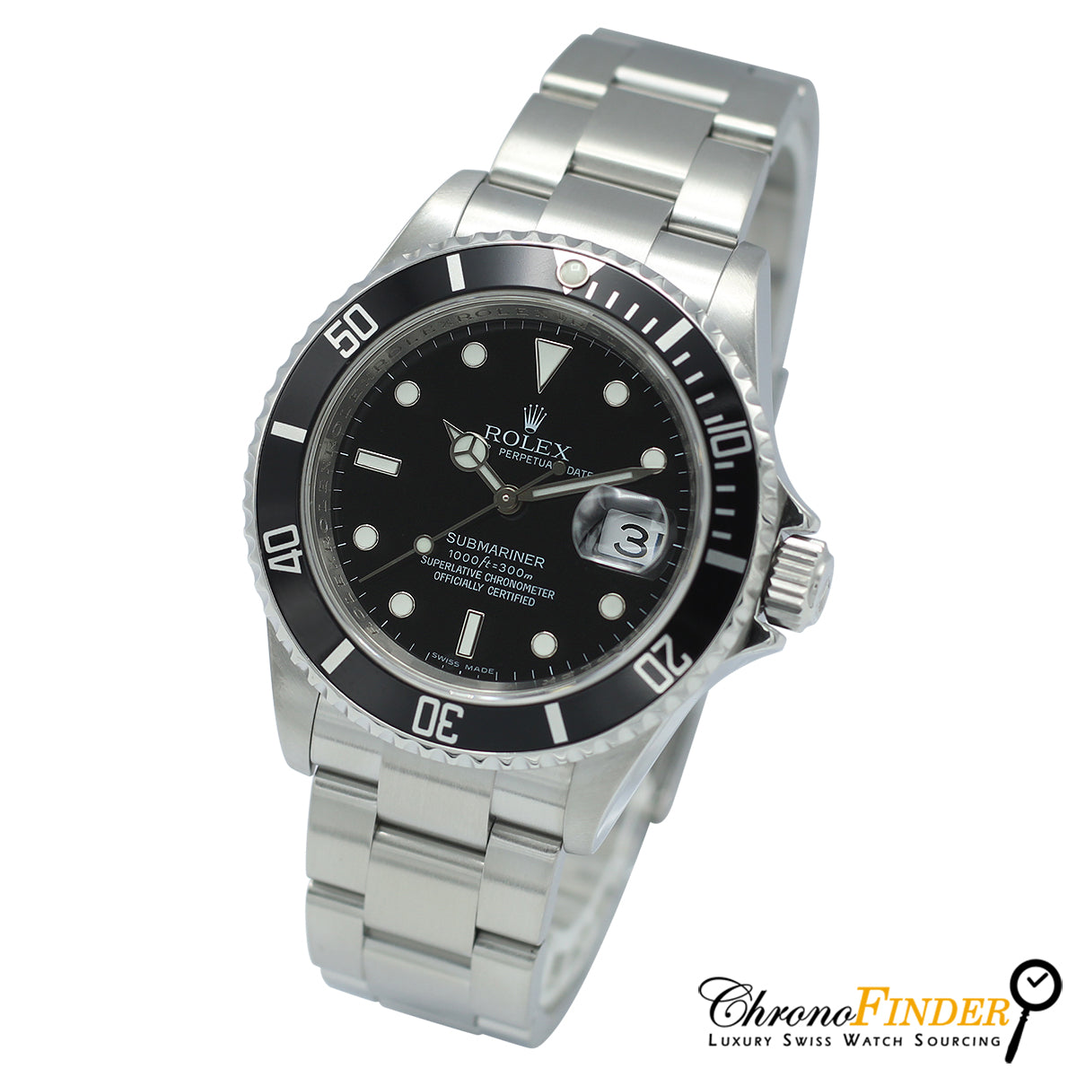 Side View of Rolex Submariner Date 16610 with Black Dial