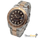 Side view of Rolex Yacht-Master 40 126621 with chocolate dial and two-tone design