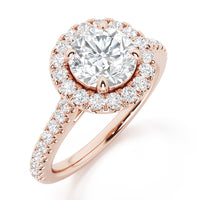 Round Brilliant Halo with Diamond Set Band