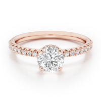 Round Brilliant Hidden Halo with Diamond Set Band