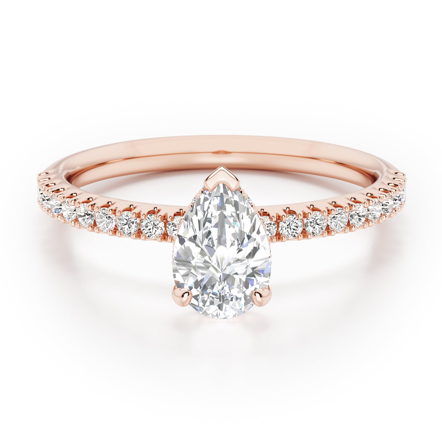 Pear Hidden Halo with Diamond Set Band