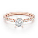 Cushion Solitaire Hidden Halo with Diamond Band