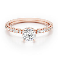 Cushion Solitaire Hidden Halo with Diamond Band