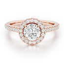 Round Brilliant Halo with Diamond Set Band