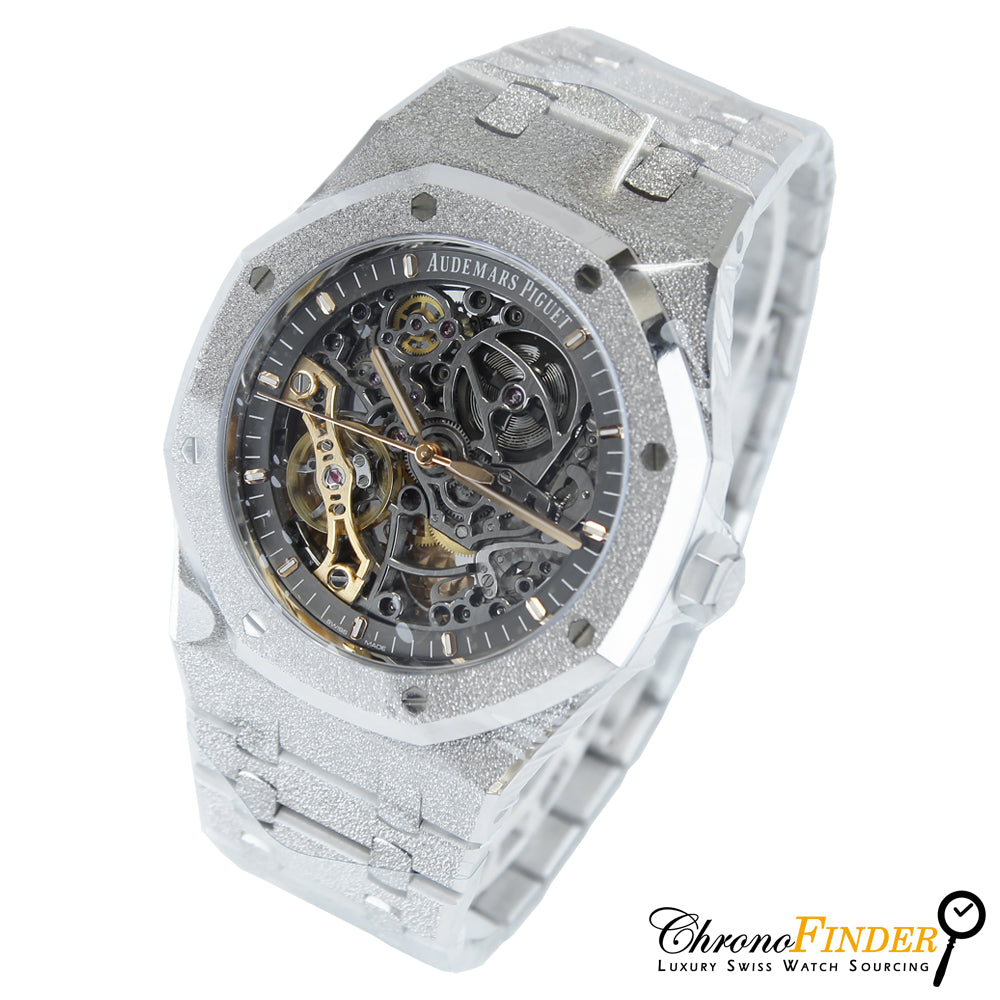 Royal Oak Frosted White Gold Double Balance Wheel Openworked 15407BC.GG.1224BC.01 Chronofinder Ltd