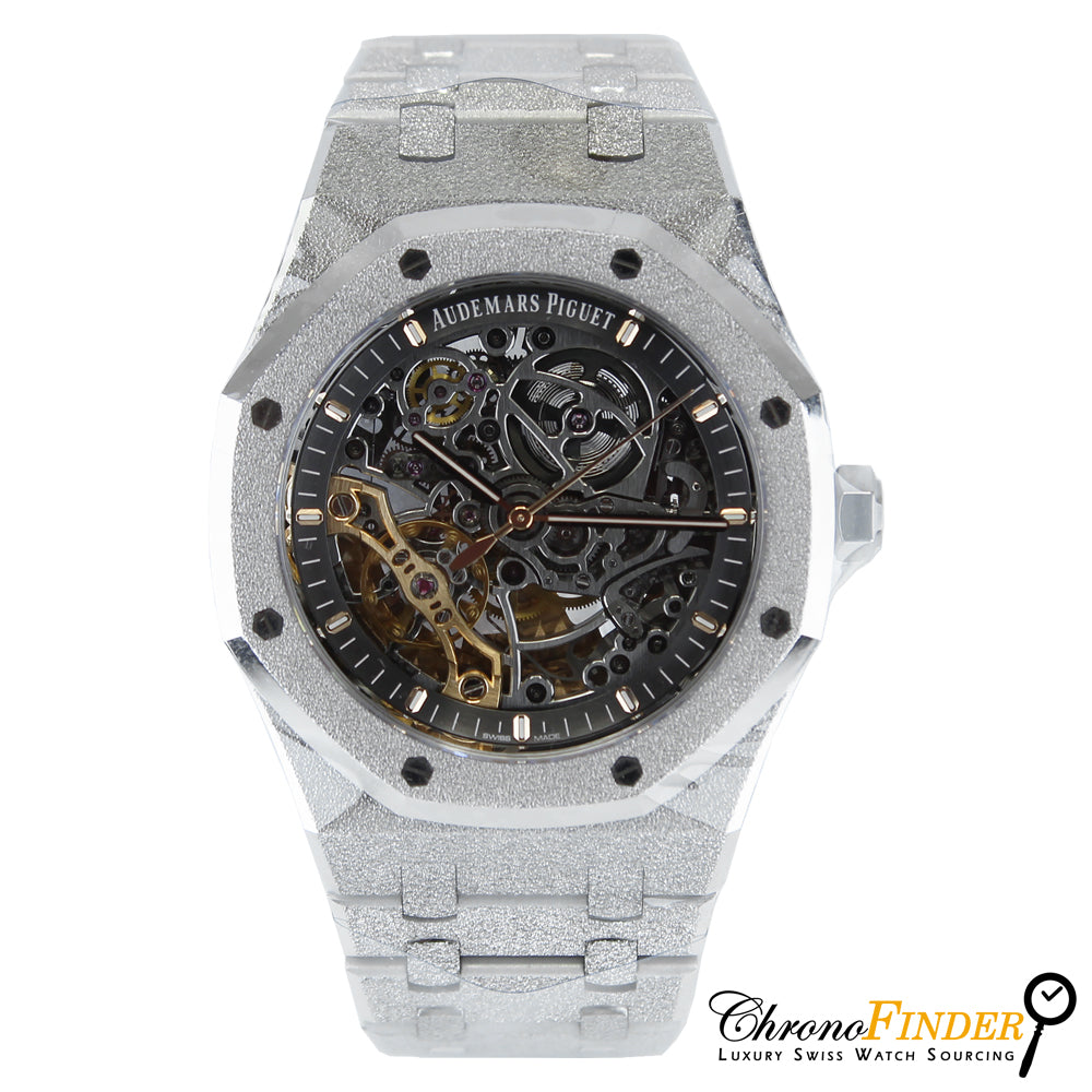 Royal Oak Frosted White Gold Double Balance Wheel Openworked 15407BC.GG.1224BC.01 Chronofinder Ltd