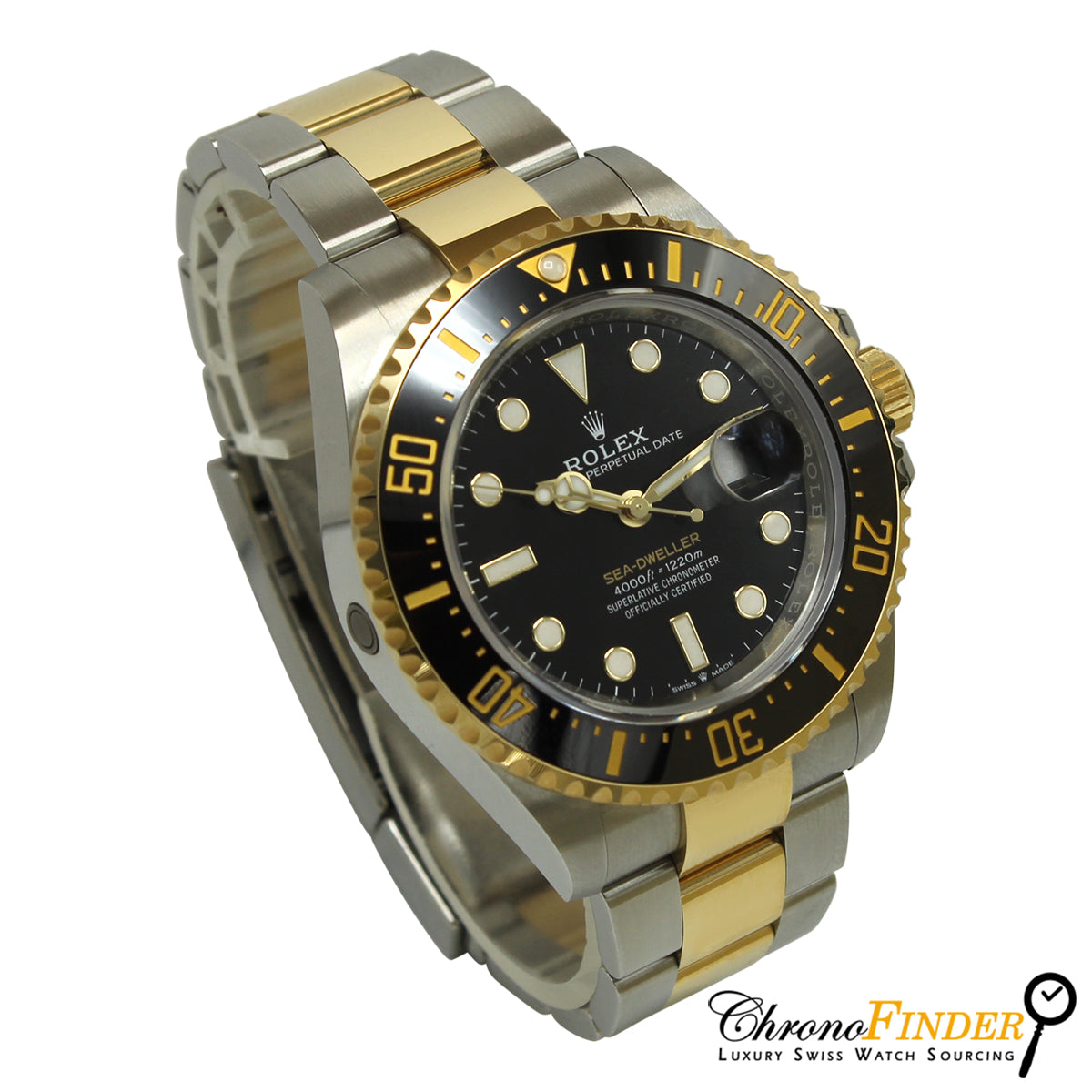 Rolex Sea-Dweller Deepsea 126660 watch with black dial displayed on a plain background