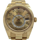 Rolex Sky-Dweller 326938 with a champagne Arabic numeral dial and yellow gold case