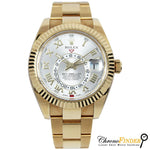 Rolex Sky-Dweller 326938 with a sundust Roman numeral dial and yellow gold case