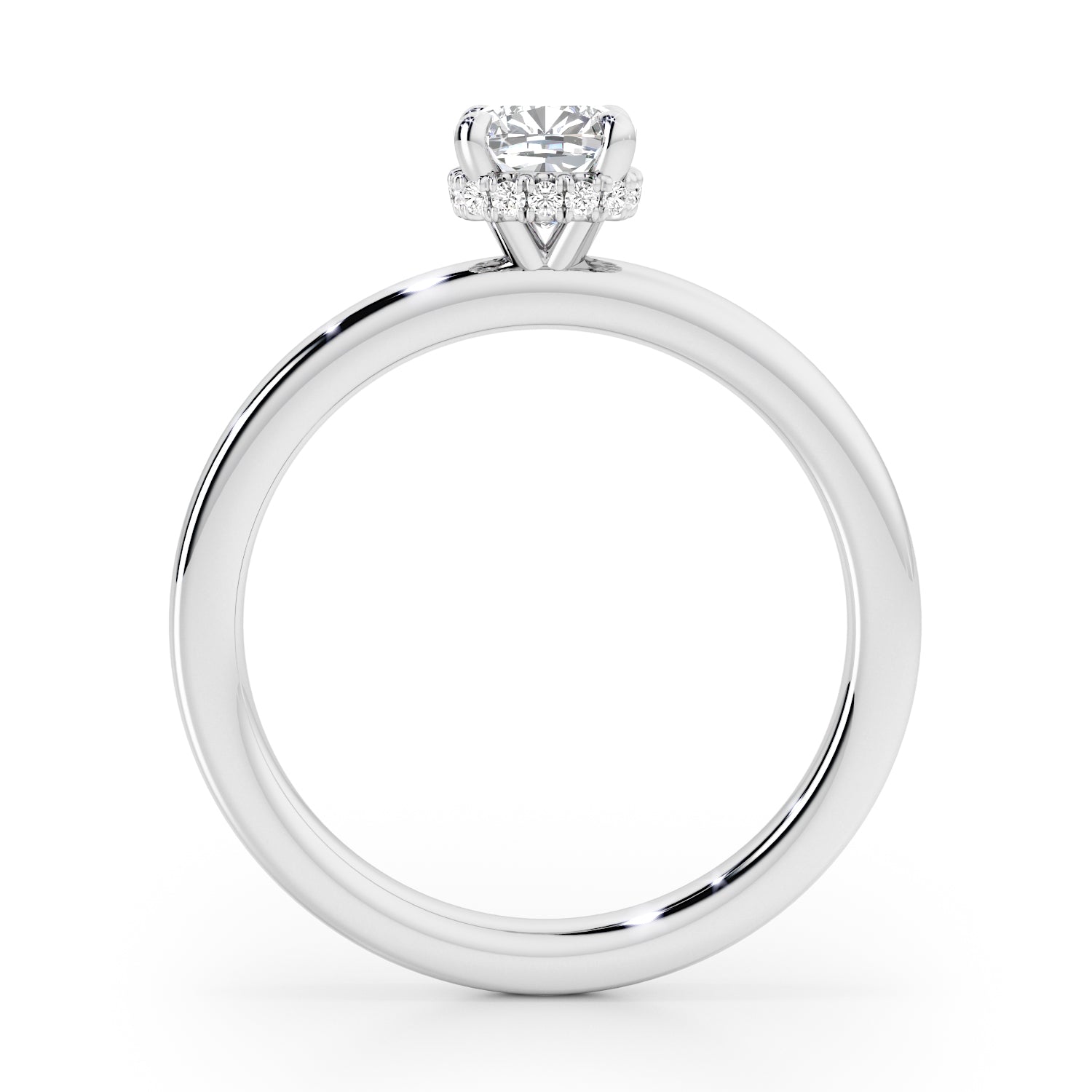 Cushion / Asscher Solitaire Hidden Halo