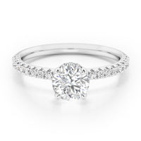 Round Brilliant Hidden Halo with Diamond Set Band