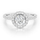 Round Brilliant Halo with Diamond Set Band