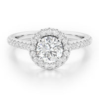 Round Brilliant Halo with Diamond Set Band