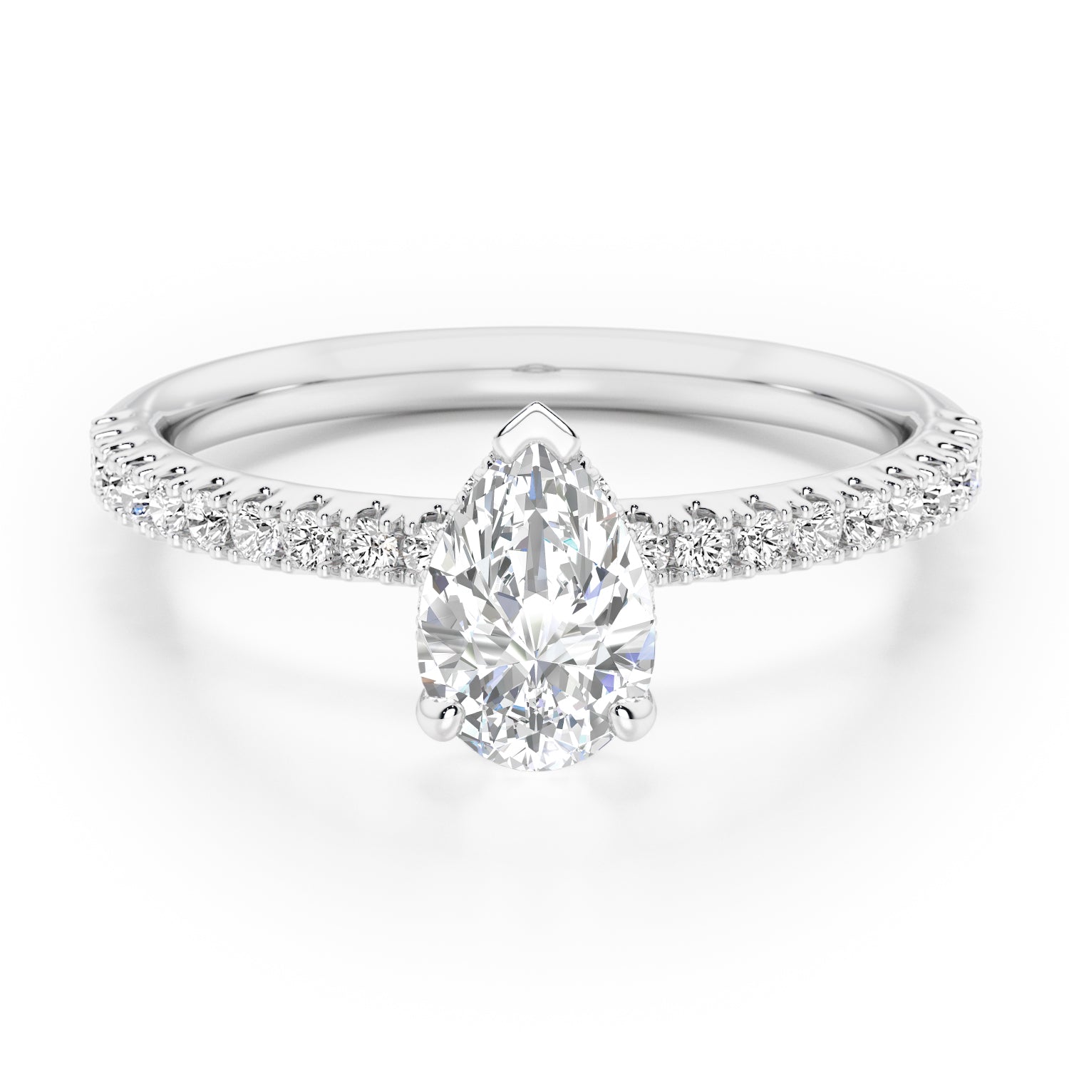 Pear Hidden Halo with Diamond Set Band