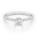 Cushion Solitaire Hidden Halo with Diamond Band