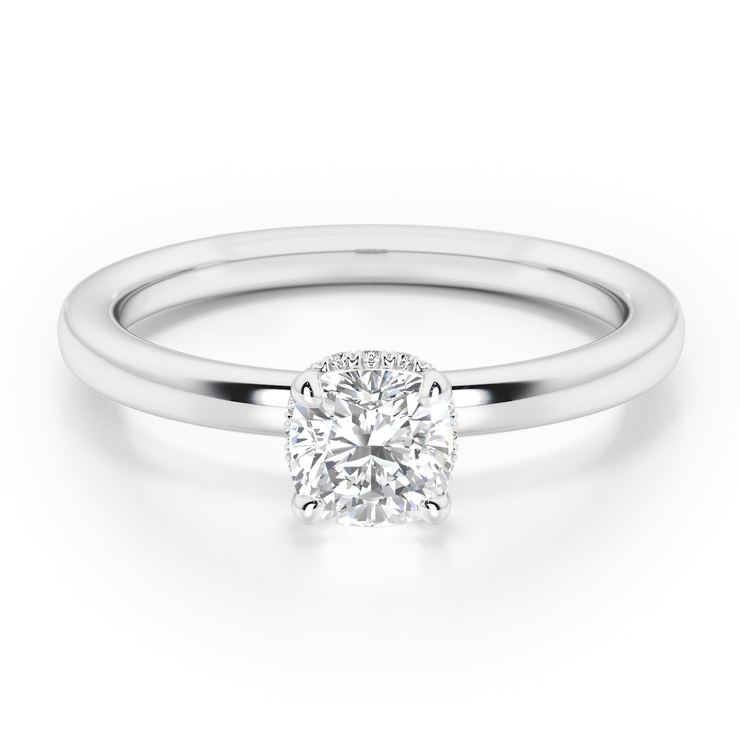 Cushion / Asscher Solitaire Hidden Halo