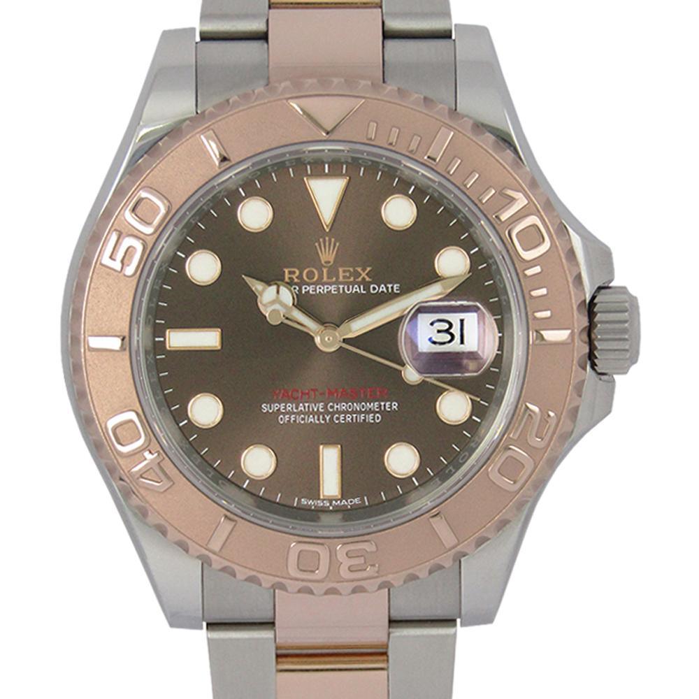 Rolex Yacht-Master 40 116621 featuring a rich chocolate dial and a robust stainless steel case. 