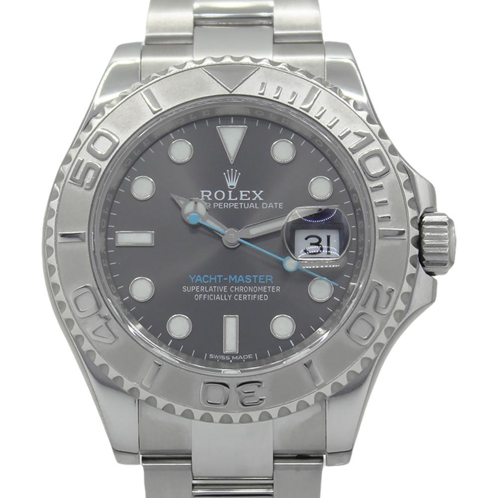 Rolex Yacht-Master 40 116622 with a refined rhodium dial and a stainless steel case