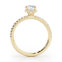 Round Brilliant Hidden Halo with Diamond Set Band