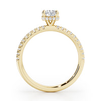 Cushion Solitaire Hidden Halo with Diamond Band