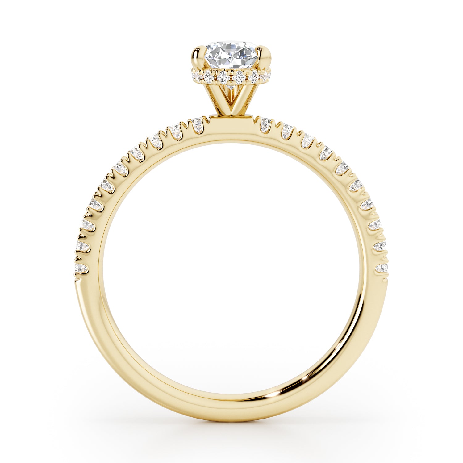 Pear Hidden Halo with Diamond Set Band