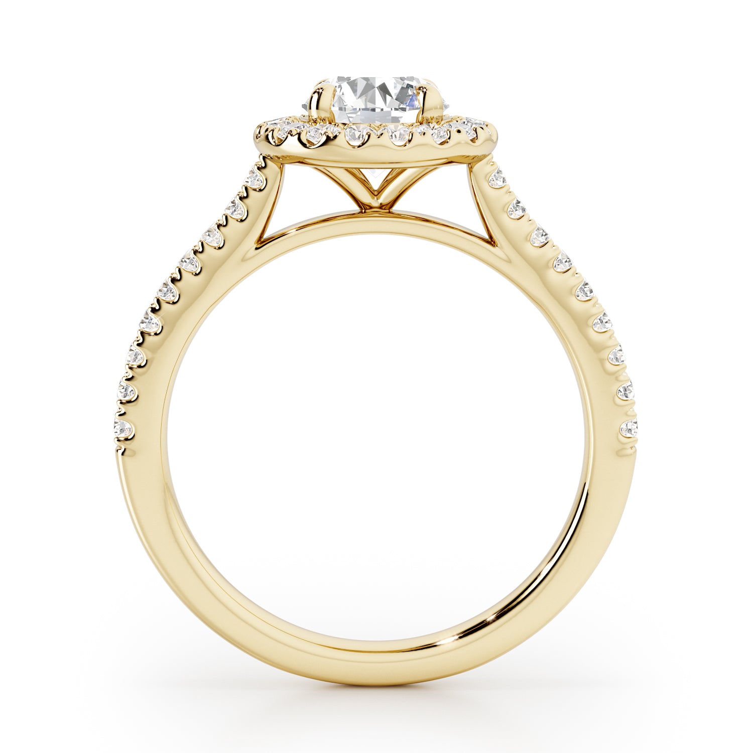 Round Brilliant Halo with Diamond Set Band