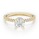 Round Brilliant Hidden Halo with Diamond Set Band