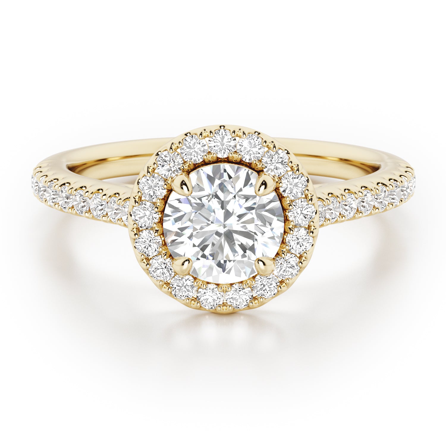 Round Brilliant Halo with Diamond Set Band