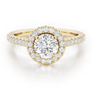 Round Brilliant Halo with Diamond Set Band