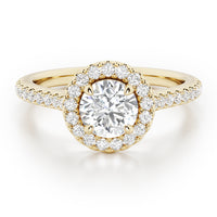 Round Brilliant Halo with Diamond Set Band