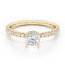 Cushion Solitaire Hidden Halo with Diamond Band