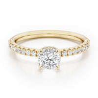 Cushion Solitaire Hidden Halo with Diamond Band