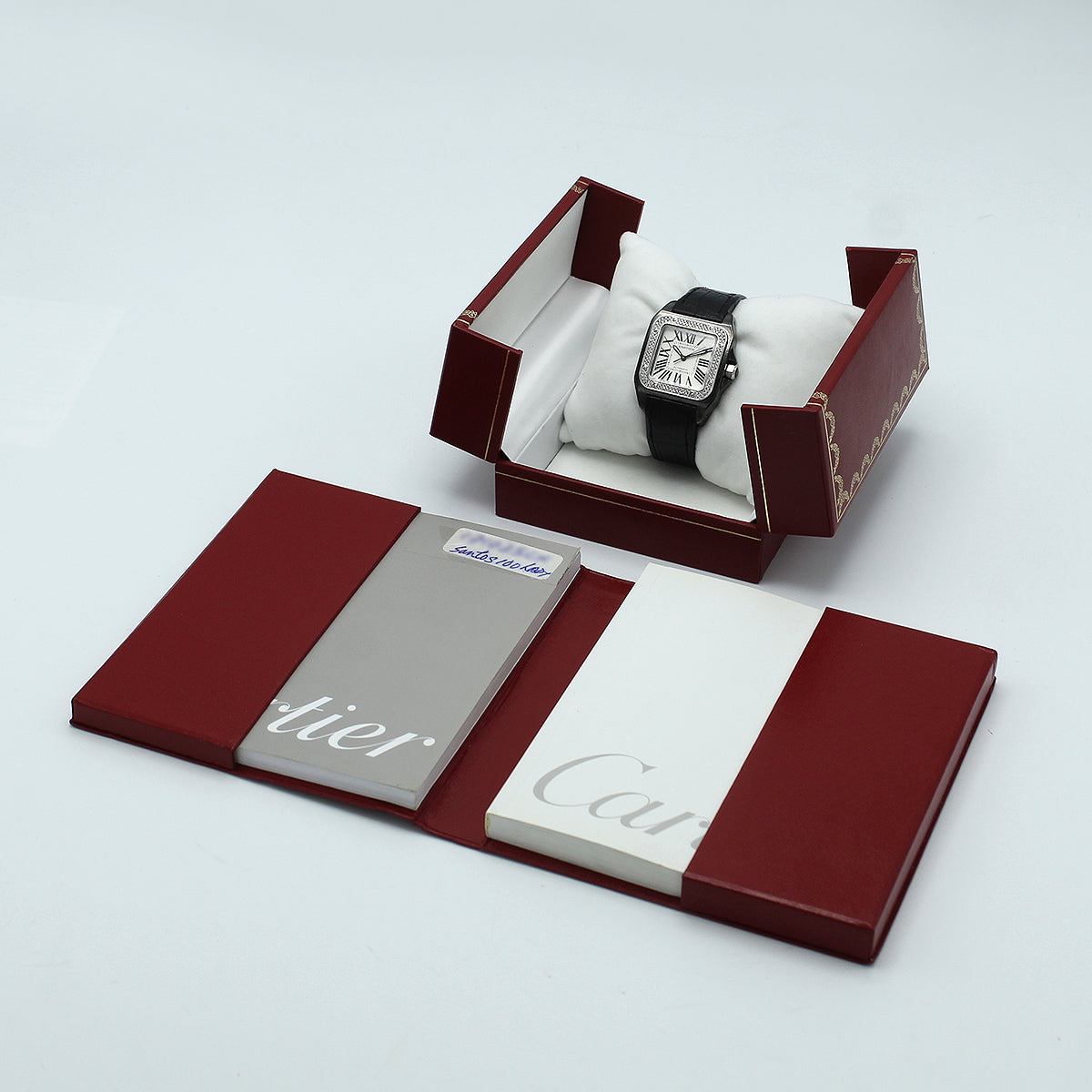 Cartier Santos 100 Midi 2878 (Custom PVD Case & Diamond Bezel)